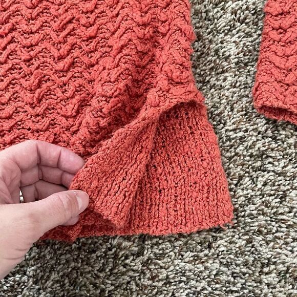 Free People size Small Orange oversized chunky burnt orange sweater - Picture 3 of 9